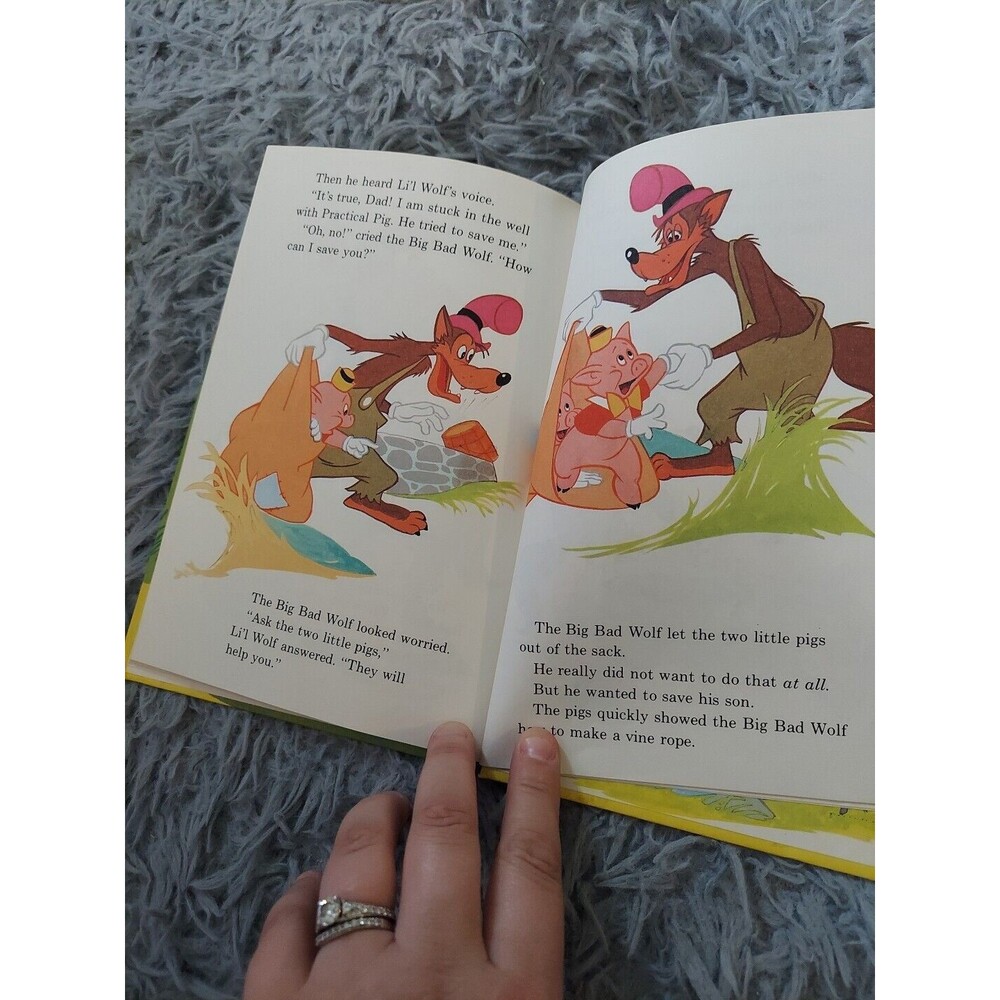 Vintage The Big Bad Wolf and Li'l Wolf Book Disney's Wonderful World of Reading - Picture 10 of 10
